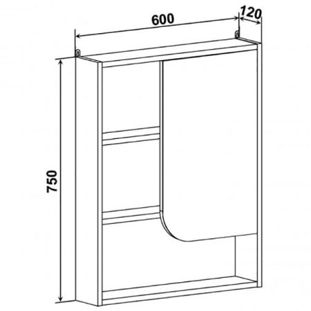 Зеркальный шкаф Runo Сити 60 4620750028749 Скандинавский Дуб Белый
