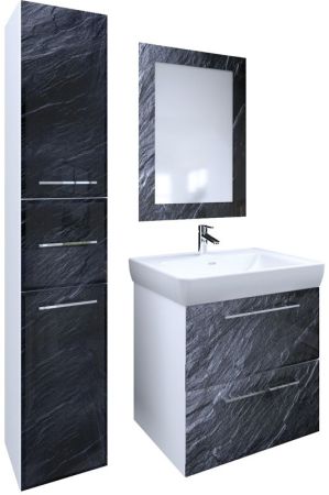 Шкаф пенал Marka One Idalgo 30П L Black stone, артикул У73200