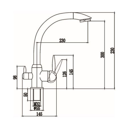 Смеситель для кухни с подключением к фильтру Savol S-L1699, хром