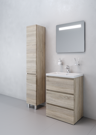 M91FSX0602OF GEM S, База под раковину, напольная, 60 см, 3 ящика, светлый дуб, артикул M91FSX0602OF