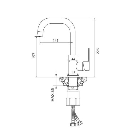 Смеситель для раковины Maretti Project Black PB32RP56, черный, артикул PB32RP56