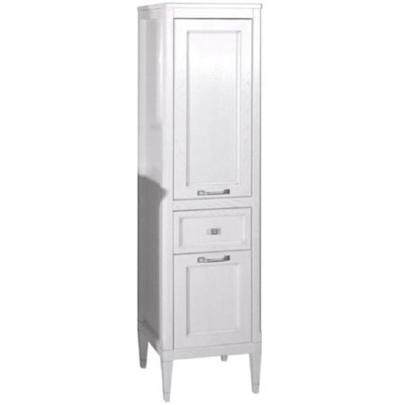 Шкаф пенал ASB-Woodline Гранда 40 Белый c серебряной патиной, артикул 11488