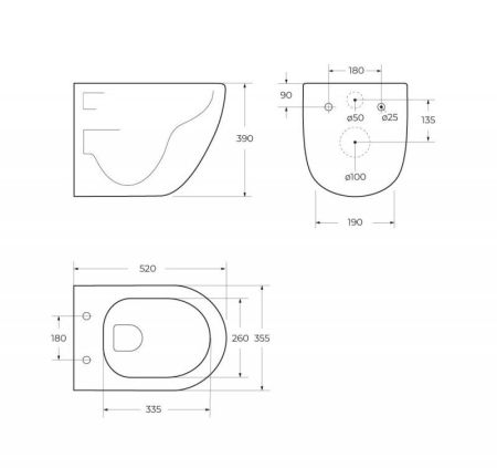 Унитаз подвесной безободковый со смывом TORNADO BelBagno FLAY-TOR, артикул BB053CH-TOR-FC