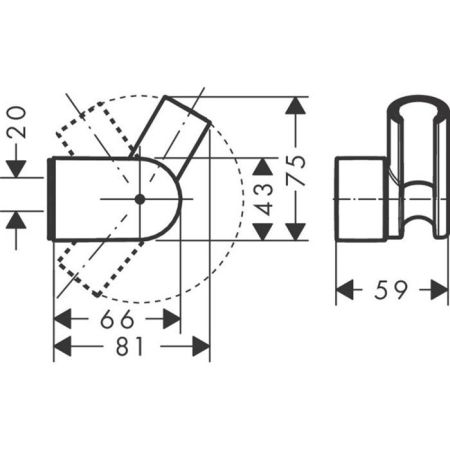 Держатель для ручного душа, Hansgrohe, Porter Vario, ширина,мм-59, глубина,мм-81, высота,мм-75, материал-металл, монтаж-вертикальный, на стену , плавная регулировка угла наклона на 25°, для шлангов с конической гайкой, цвет-хром, артикул 28328000