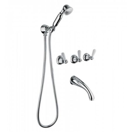 Bongio Oxford Lux Смеситель для ванны, цвет хром/белый фарфор, артикул 19530CRDL