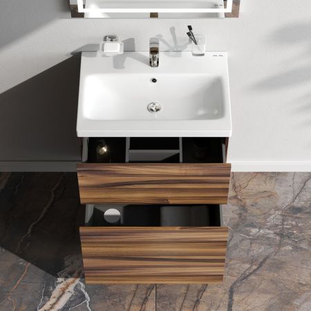 M90FSX0602HF Gem, База под раковину, напольная, 60 см, 2 ящика, цвет: орех M90FSX0602HF Gem, База под раковину, напольная, 60 см, 2 ящика, цвет: орех