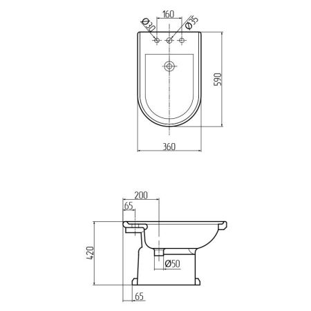 FLAVIA Биде напольное, керамика белая