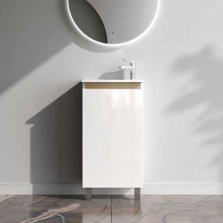 M85AFSX0451WG X-Joy, База под раковину, напольная, 45 см, 1 дверца, белый глянец, артикул M85AFSX0451WG