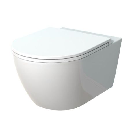 Унитаз подвесной SMARTFLOW URBAN безободковый с микролифтом, SMF812-WH, белый, артикул SMF812-WH