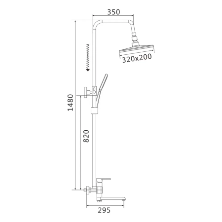 Душевая система Rose R2136F, белый/хром, артикул R2136F