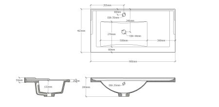 Раковина Onika 90 крыло справа
