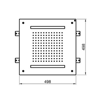 Almar Душевая лейка потолочная встраив.с хромотерап., 500х500 мм, 1 режим, нерж сталь, артикул E044197.MS