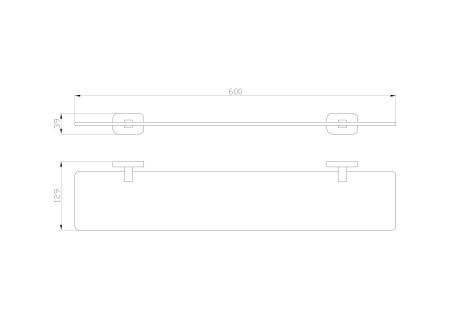 Стеклянная полка для ванной WONZON & WOGHAND, Темный графит (WW-9327), артикул WW-9327