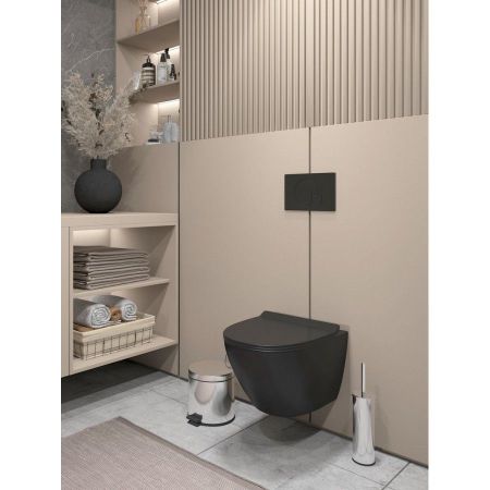 Унитаз подвесной Maretti Elena безободковый с микролифтом, EA10PBM93-560, черный, артикул EA10PBM93-560