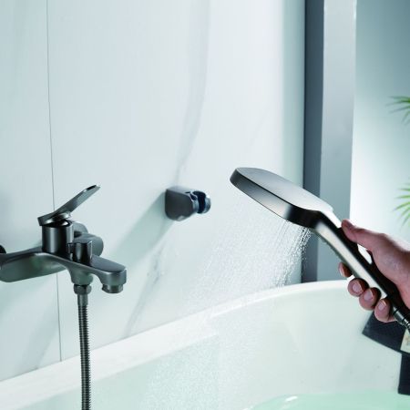 Смеситель для ванны Shevanik S6202T, оружейная сталь, артикул S6202T