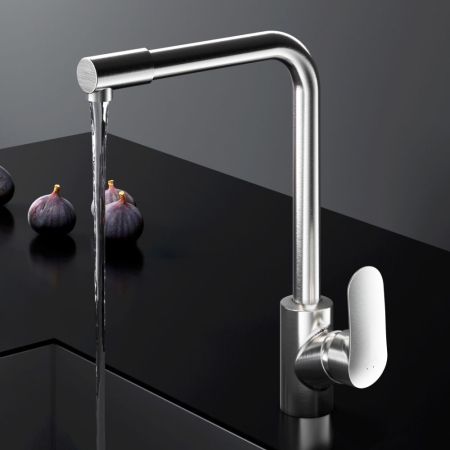 F8005711 Like, смеситель для кухни с каналом для питьевой воды, L-излив, сатин, шт., артикул F8005711