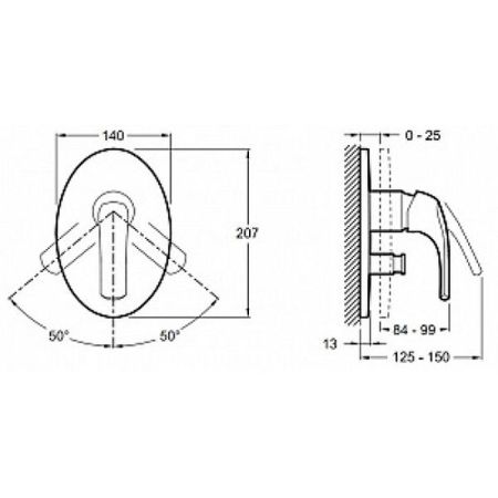 Смеситель для душа Jacob Delafon Nateo E18019-4-CP Хром, артикул E18019-4-CP