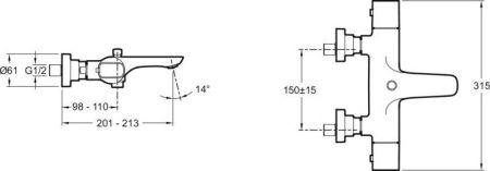 E72286-CP смеситель ALEO ванна/душ термостат(хром), артикул E72286-CP