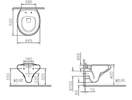 Унитаз Vitra Istanbul 4518B403-0075 подвесной без сиденья, артикул 4518B403-0075