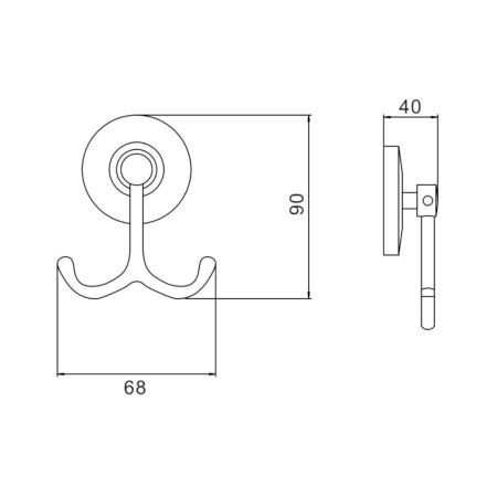 Крючок для ванной комнаты Savol S-007154, хром, артикул S-007154