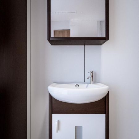 Комплект мебели для ванной Бриклаер БАЛИ 40V, венге/белый, артикул БАЛИ 40V