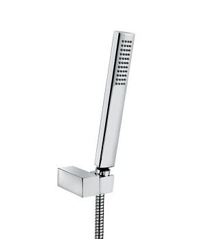 Emmevi, набор ручного душа 131: прямоугольная лейка, шланг 150 см и держатель лейки (все детали из латуни), цвет брашированное золото