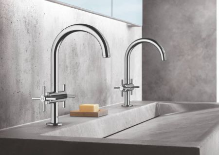 Смеситель GROHE Atrio New двухвентильный для раковины на 1 отверстие, хром (21019003)