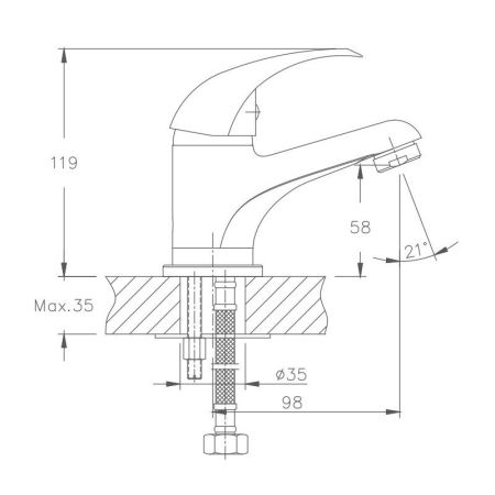 Смеситель для раковины Haiba HB1015, хром
