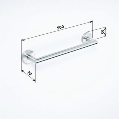 Полотенцедержатель NEO 500x70мм, матовый хром, артикул 104204125