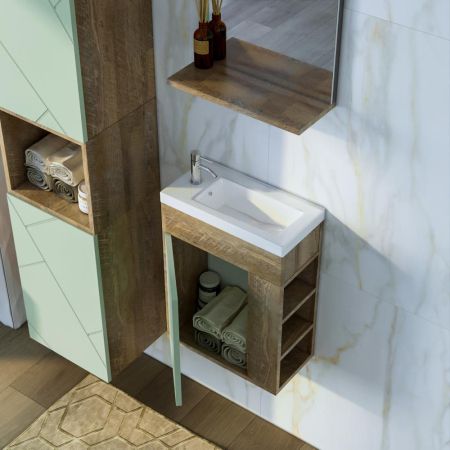 Тумба под раковину подвесная Бриклаер КРИСТАЛЛ фисташковый, 40 см, артикул 4627125417115