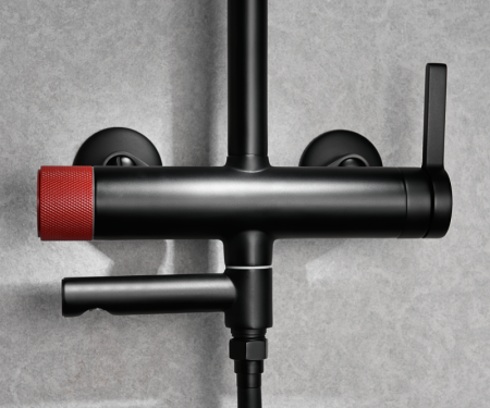 Душевая система Bronze de Luxe AVANTGARDE 2039RH, черный/красный, артикул 2039RH