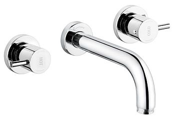 Emmevi Piper, встраиваемый в стену двухрычажный смеситель для раковины, без донного клапана, цвет зачищенное золото