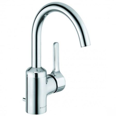 Смеситель для раковины, Kludi, BINGO STAR, тип открывания воды-однорычажный, тип регулирования воды-керамический картридж, монтаж-на раковину/столешницу, отверстия для монтажа-1, высота, мм-270, вынос излива, мм-161, тип излива-поворотный 360°, донный кла, артикул 420230578