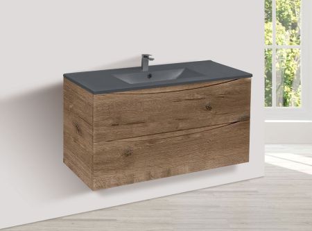 База под керамическую раковину Mia 1000 подвесная, 2 выкатных ящика soft close, V.Oak