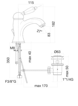 Смеситель для раковины Fiore IMPERIAL 83CO5221, хром/золото, артикул 83CO5221