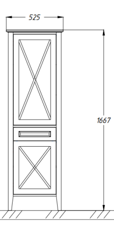 Пенал Палермо правый Opadiris Белый матовый, артикул 