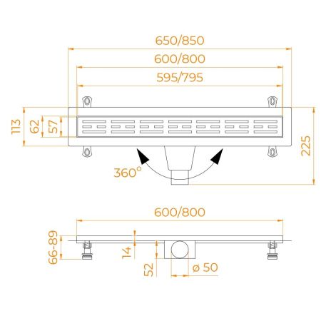Душевой лоток Drain Leo-20 (600), артикул 60212060-01