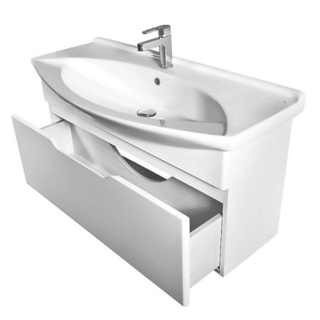 Тумба с раковиной подвесная Dreja Laguna 105 см, белый, артикул 99-0104-com