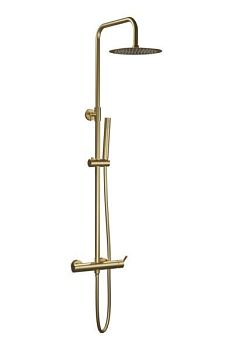 AQG Urban Flow, душевая колонна регулируемая по высоте 95-150 см, cо смесителем, цвет матовое золото (PVD)