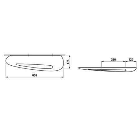 Laufen Alessi One Полочка 630х175мм с полотенцедержателем, из керамики, цвет: белый, артикул 8.7097.2.000.000.1