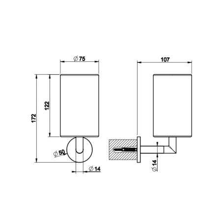 Gessi Ingranaggio Стакан настенный черный, цвет: хром, артикул 63808#031
