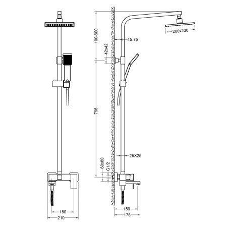 Душевая система Timo Selene SX-2013/17 золото матовое, артикул SX-2013/17