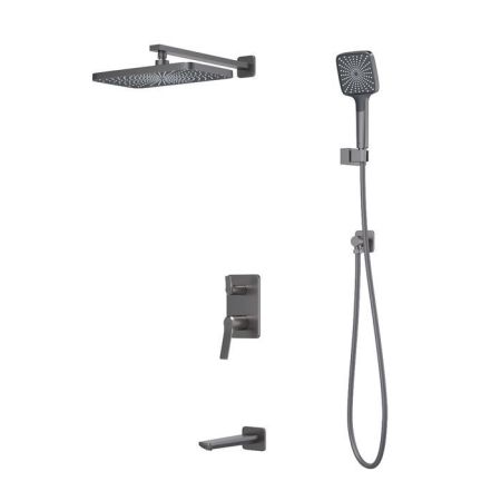 Встраиваемая система с тропическим, ручным душем и изливом IDDIS Parker матовый графит (PARGM03i68), артикул PARGM03i68