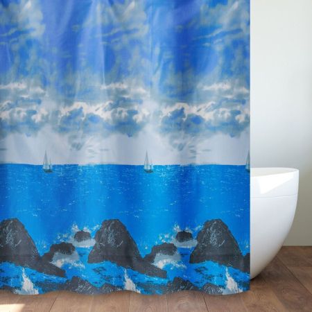 Штора для ванной комнаты Savol S-XK2018D, морской пейзаж, артикул S-XK2018D