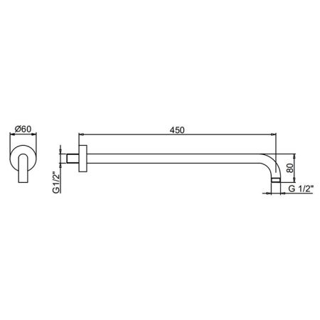 Fantini Mare Кронштейн для верхнего душа 45 см , цвет: белый  матовый, артикул 86 29 8028