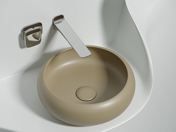 Умывальник чаша накладная круглая (цвет Капучино Матовый) Элемент (Element) 360x360x120мм