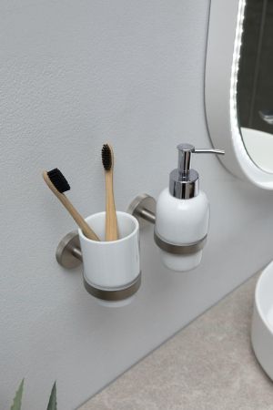 Стакан Allen Brau Priority 6.31002-BN белый/никель браш, артикул 6.31002-BN