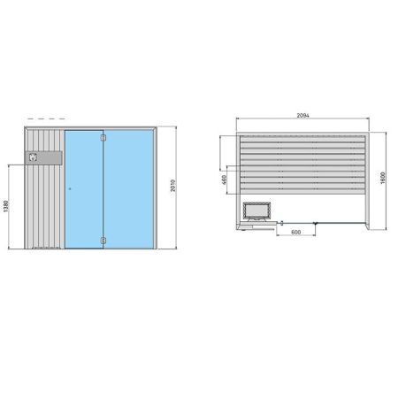 Effegibi Idea Сауна 210х160х201см, цвет: канадский хемлок, артикул SA 65 60 0001
