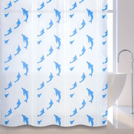 Штора для ванной комнаты Savol S-01718B, дельфины, артикул S-01718B