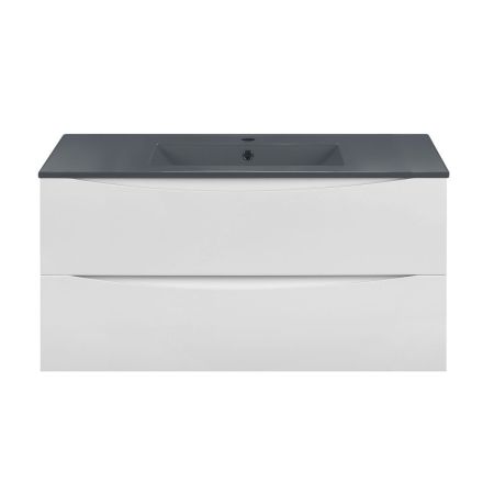 База под керамическую раковину Mia 1000 подвесная, 2 выкатных ящика soft close, G.White, артикул VMC-2MC100GW